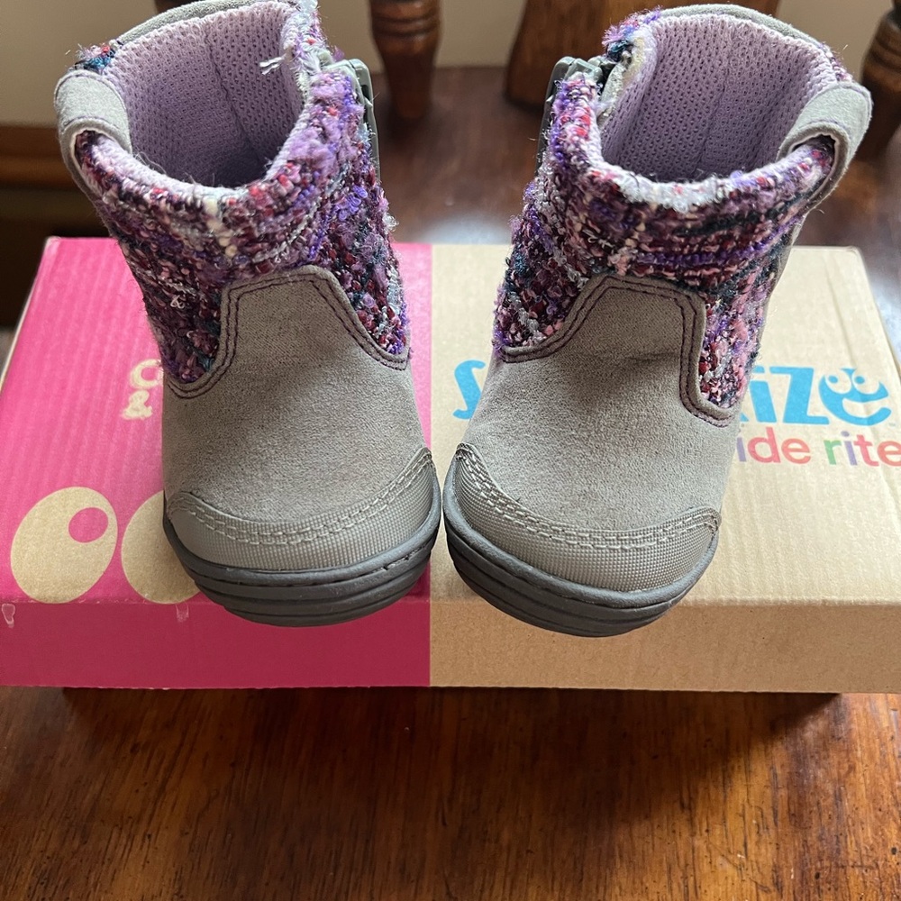 Stride Rite Kids' Gray and Purple Boots